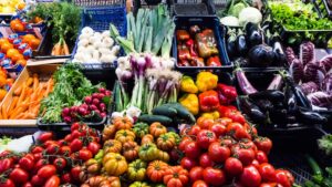 étalage de nourriture bio