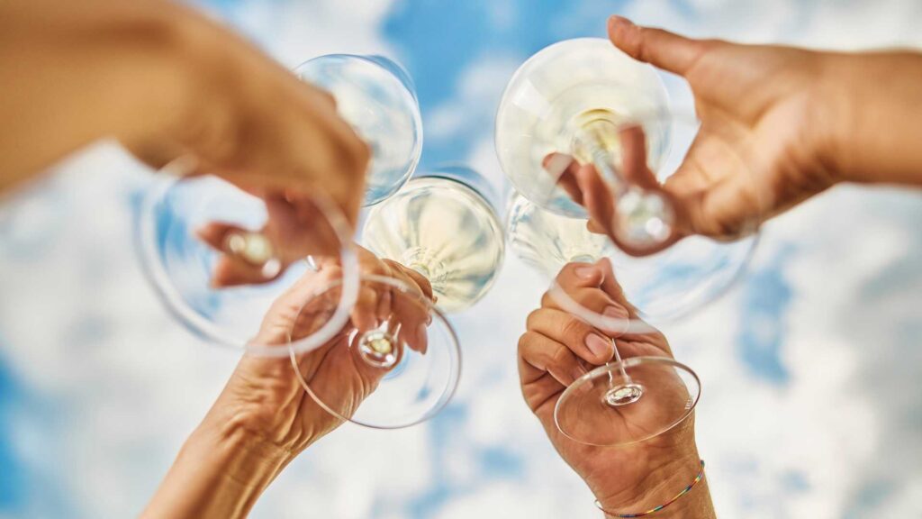 Verres de vin blanc
